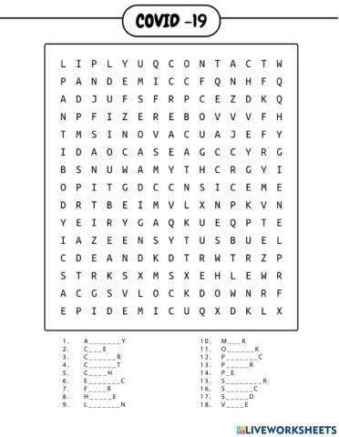 Word searching - covid-19