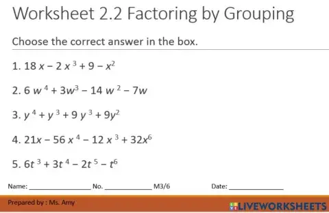 Factoring polynomials