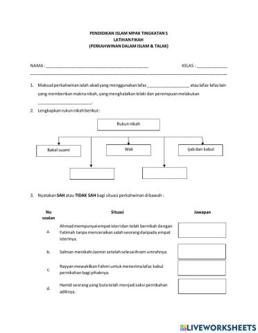 Latihan Fikah (Konsep nikah & talak)