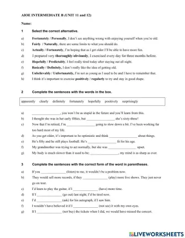 IOE INTERMEDIATE B (11 and 12)