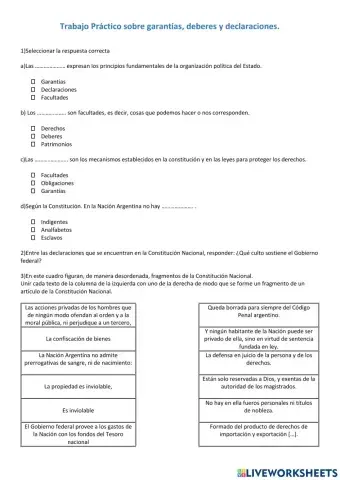 Garantias, deberes y declaraciones