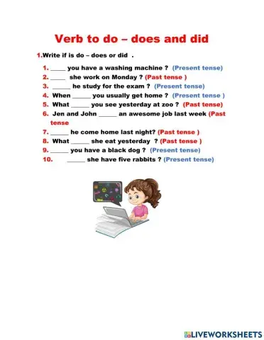 Verb to do did and does