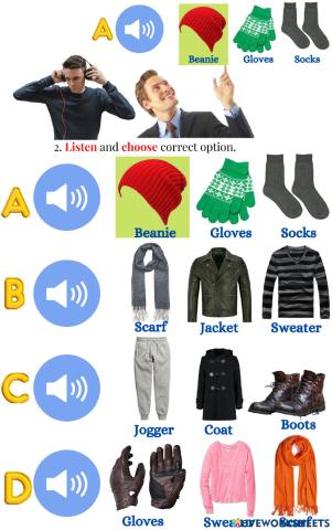Winter Clothes Listen and choose