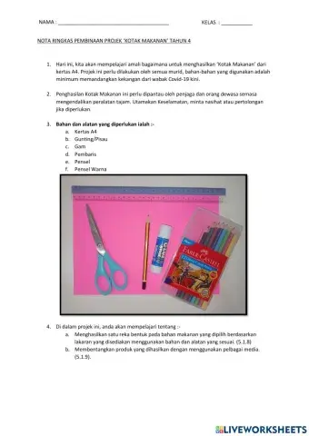 Projek Bungkusan Makanan