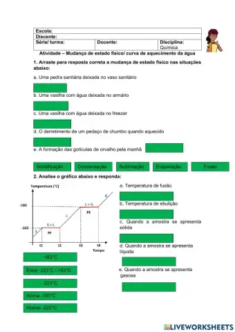 Mudanças de estado físico - curva de aquecimento da água pura