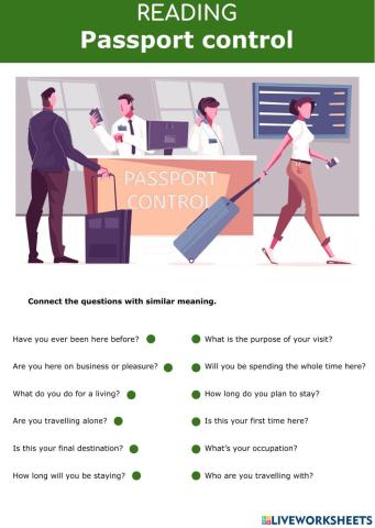 At the airport - Passport Control