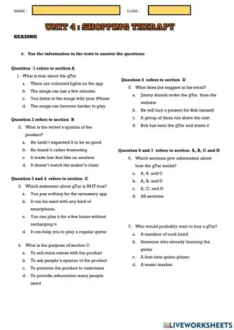 Shopping therapy-reading