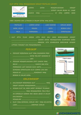 Alat optik yang menggunakan konsep pantulan cahaya