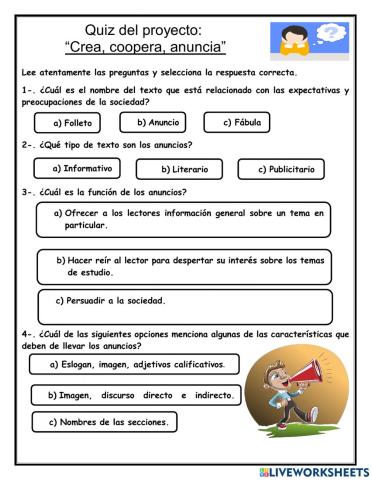Quiz -Crea, coopera, anuncia-