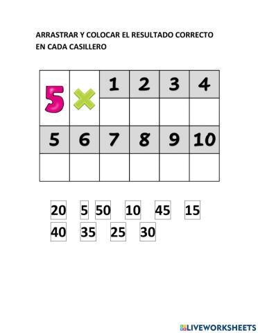 Multiplicar por 5