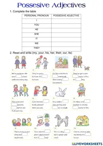 Possesive Adjectives