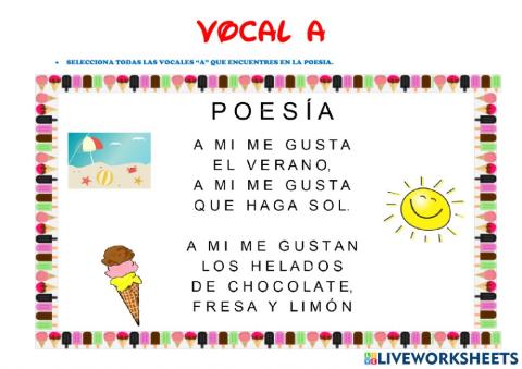 vocal A - poema 