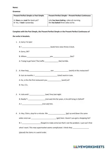 Form 4 Unit 3: Present Perfect Simple vs Past Simple vs Present Perfect Continuous