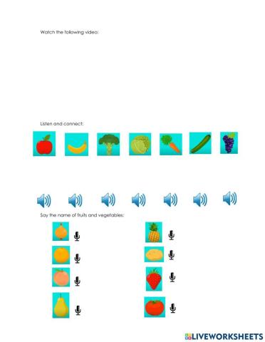 Fruits and vegetables