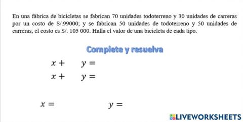 Sistemas de Ecuaciones lineales de 2 incógnitas 4