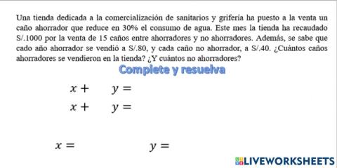 Sistemas de Ecuaciones lineales de 2 incógnitas 5