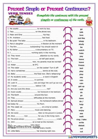 Simple present vs present continuous