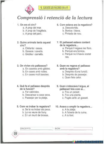 Quina regadora p.38 a 45