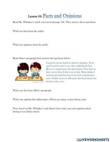 G5 Facts and Opinions