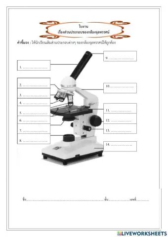 ส่วนประกอบกล้องจุลทรรศน์