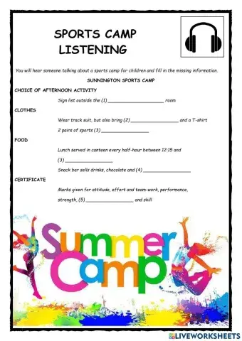 Sports Camp PET Listening