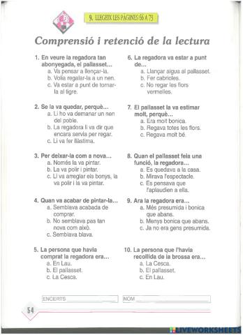 Quina regadora p. 66 a 73