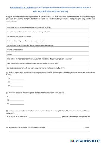 Pendidikan Moral Tingkatan 4 unit 7 m-s 34 soalan Bahagian A soalan 2