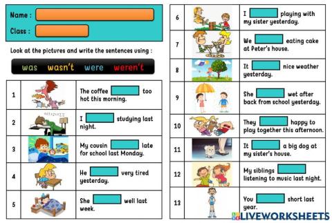 Was - Wasn't - Were - Weren't