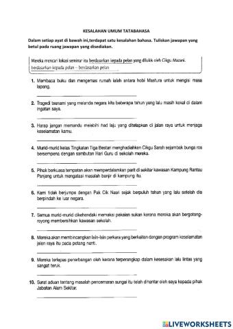 Kesalahan Umum Tatabahasa