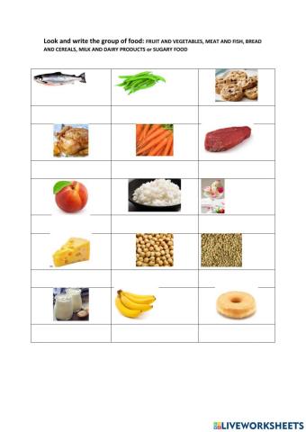 Groups of food
