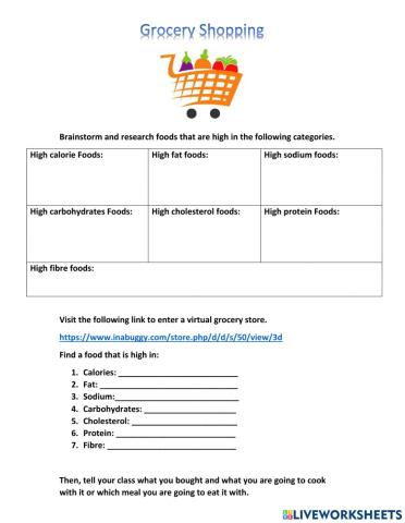 Grocery Shopping - Nutrition