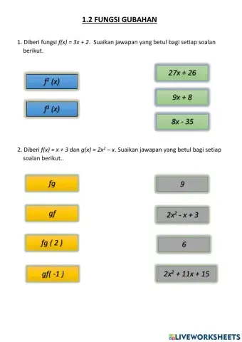 Matematik tambahan t4 : fungsi