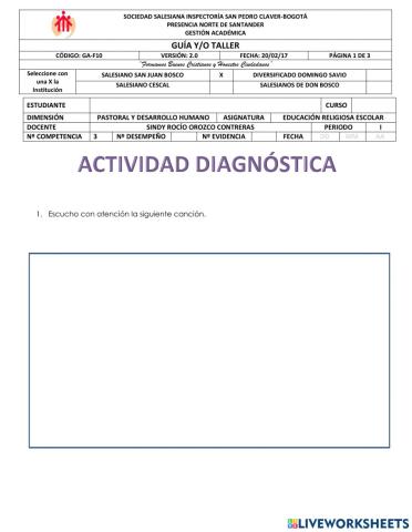 Prueba diagnóstica pastora y desarrollo humano 201
