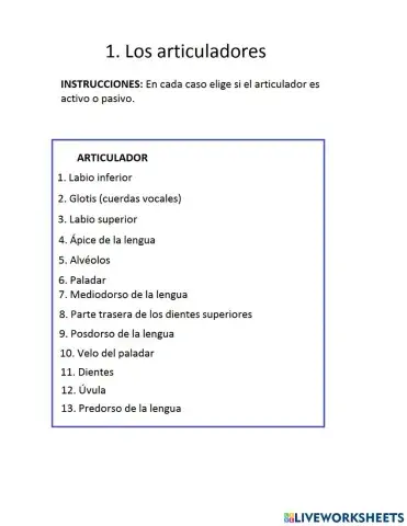 Articulador activo y pasivo