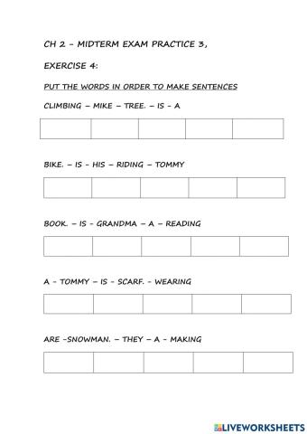 Children 2 pratice 3 unjumble the sentences