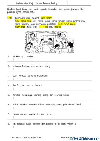 Bahasa Melayu Tahun 2 Betulkan Tanda baca
