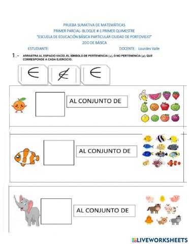 Prueba  sumativa primer parcial-  matematicas