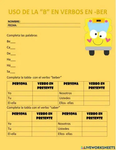 Uso de la b en verbos con ber