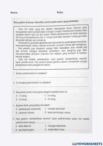 Baca petikan dan jawab soalan