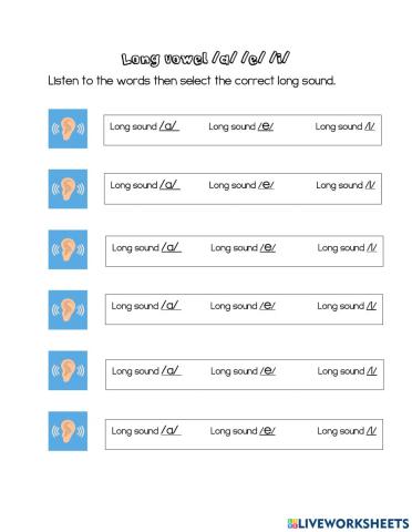 Long vowel sounds