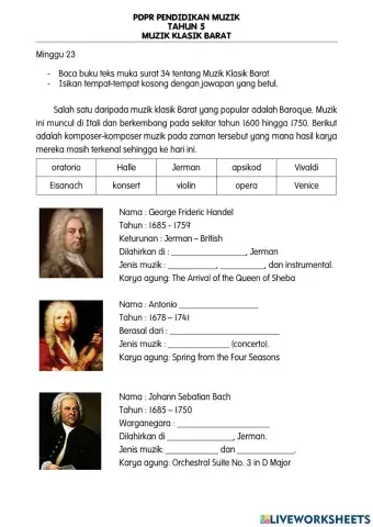 Muzik Klasik Barat (MZ Tahun 5)