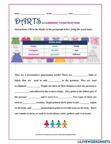 DARTS in Garment Construction