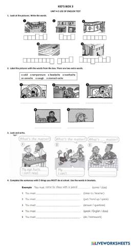 Kid's box 3 unit 4-5