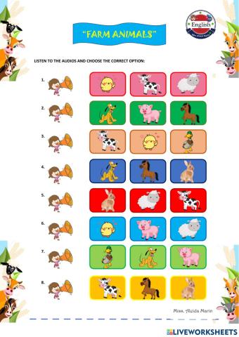 LISTENING - FARM ANIMALS