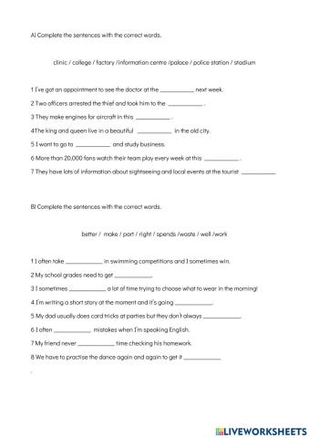 Vocabulary adjectives