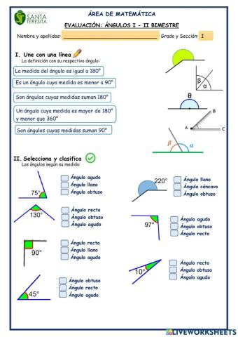 Clasificación de ángulos