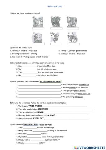 Self check Unit 1 3ºaño
