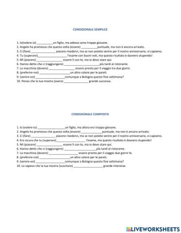 Esame Condizionale Semplice e Composto