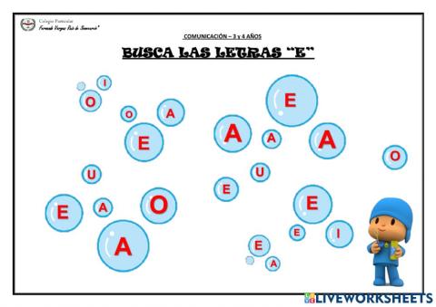 Reconocemos la vocal  E