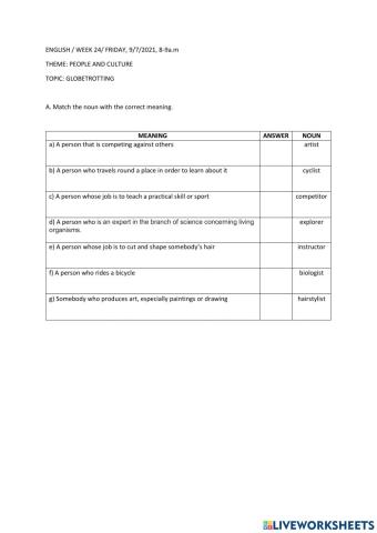 F4- Unit 5: Vocabulary